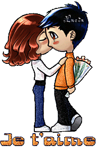 gif je t'aime baiser